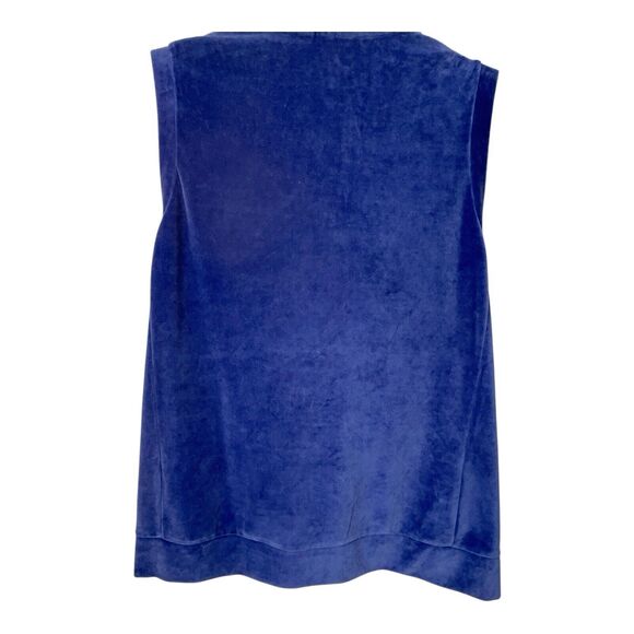 Quacker Factory Vest Women's Size Large Purple Velour Zip Sequins QVC Holiday - Picture 3 of 5